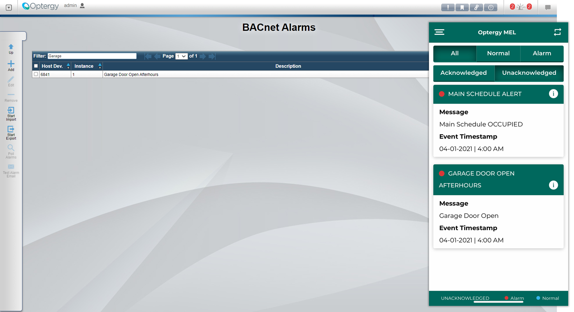 BACnet Alarms and Acknowledgement