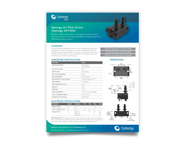 Optergy Edge - Optergy AFS-864 Datasheet